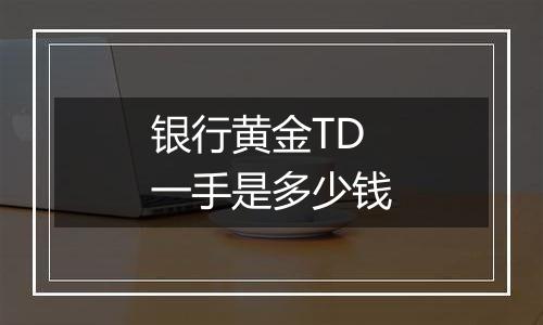 银行黄金TD一手是多少钱