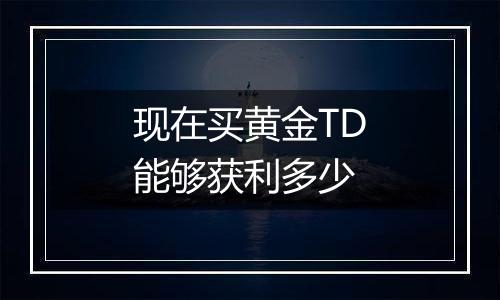 现在买黄金TD能够获利多少