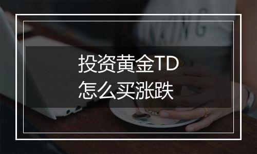 投资黄金TD怎么买涨跌