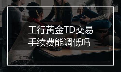 工行黄金TD交易手续费能调低吗