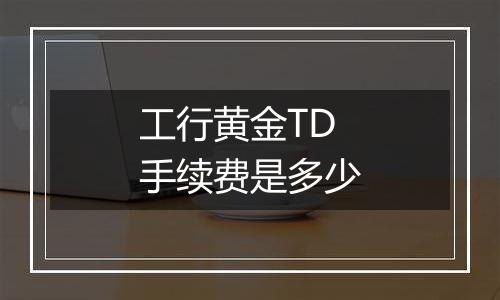 工行黄金TD手续费是多少