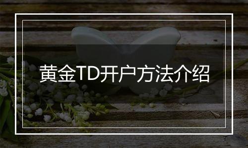 黄金TD开户方法介绍