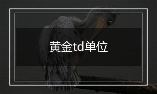 黄金td单位