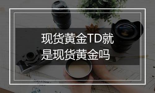 现货黄金TD就是现货黄金吗