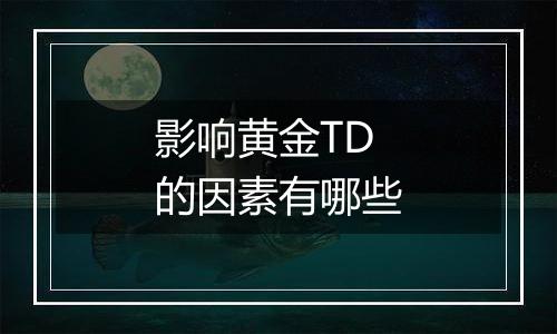 影响黄金TD的因素有哪些