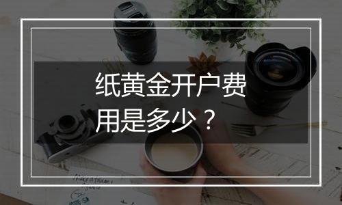 纸黄金开户费用是多少？