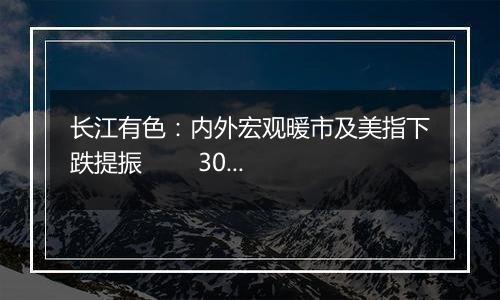 长江有色：内外宏观暖市及美指下跌提振 30日镍价或小涨