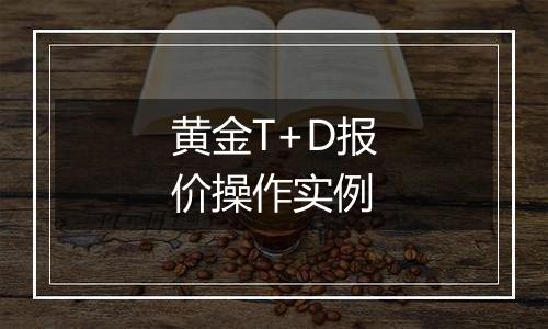 黄金T+D报价操作实例