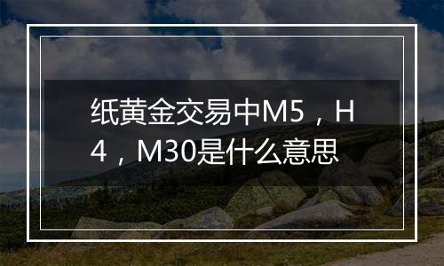 纸黄金交易中M5，H4，M30是什么意思