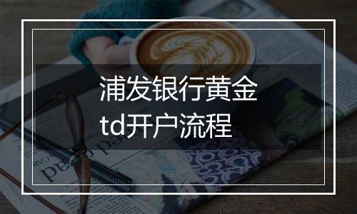 浦发银行黄金td开户流程