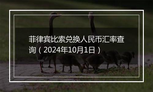 菲律宾比索兑换人民币汇率查询（2024年10月1日）