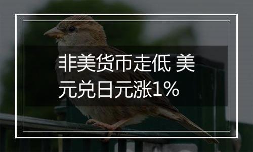 非美货币走低 美元兑日元涨1%