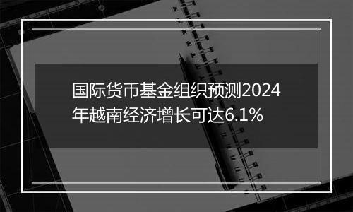 国际货币基金组织预测2024年越南经济增长可达6.1%