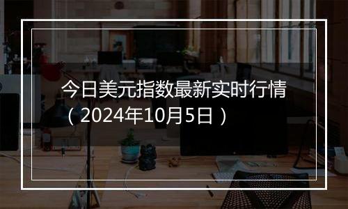 今日美元指数最新实时行情（2024年10月5日）