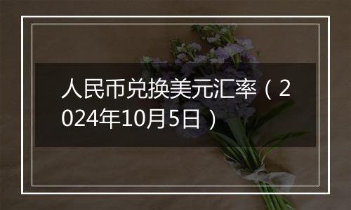 人民币兑换美元汇率（2024年10月5日）