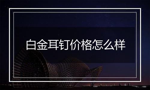 白金耳钉价格怎么样