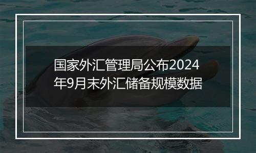 国家外汇管理局公布2024年9月末外汇储备规模数据