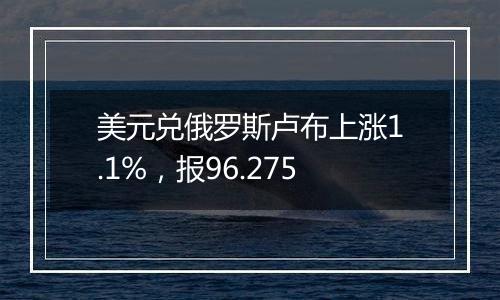 美元兑俄罗斯卢布上涨1.1%，报96.275