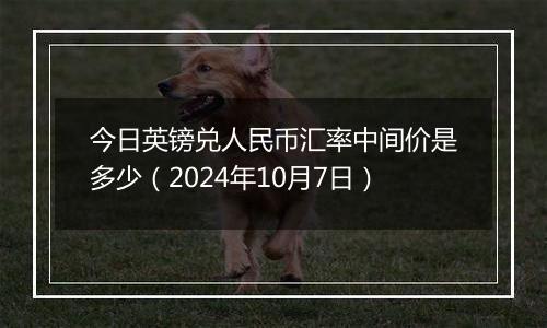 今日英镑兑人民币汇率中间价是多少（2024年10月7日）