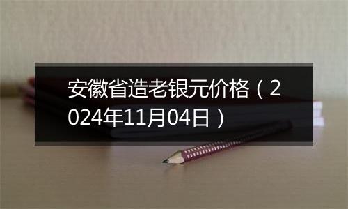 安徽省造老银元价格（2024年11月04日）