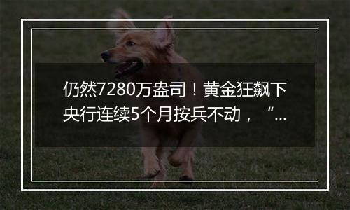 仍然7280万盎司！黄金狂飙下央行连续5个月按兵不动，“金九”之后会有“金十”吗？