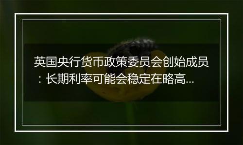 英国央行货币政策委员会创始成员：长期利率可能会稳定在略高于4%的水平