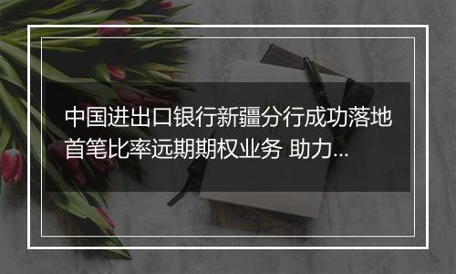 中国进出口银行新疆分行成功落地首笔比率远期期权业务 助力企业汇率风险管理