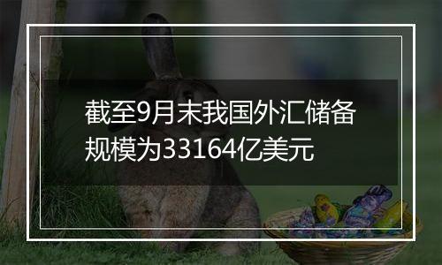 截至9月末我国外汇储备规模为33164亿美元