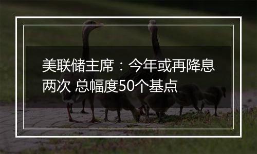 美联储主席：今年或再降息两次 总幅度50个基点