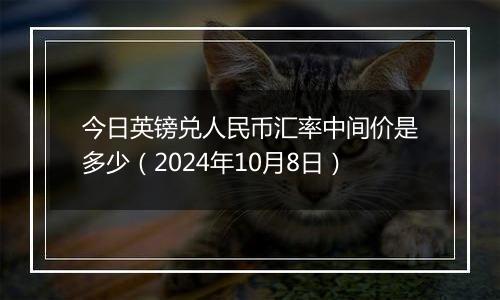 今日英镑兑人民币汇率中间价是多少（2024年10月8日）