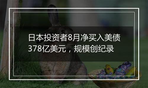 日本投资者8月净买入美债378亿美元，规模创纪录