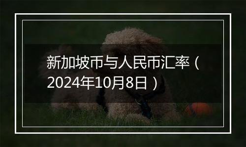 新加坡币与人民币汇率（2024年10月8日）