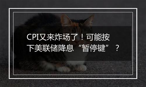 CPI又来炸场了！可能按下美联储降息“暂停键”？