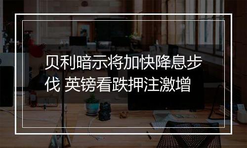 贝利暗示将加快降息步伐 英镑看跌押注激增