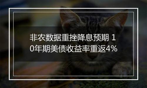 非农数据重挫降息预期 10年期美债收益率重返4%