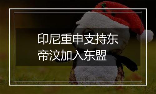 印尼重申支持东帝汶加入东盟