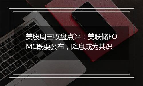 美股周三收盘点评：美联储FOMC既要公布，降息成为共识