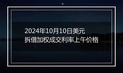 2024年10月10日美元拆借加权成交利率上午价格