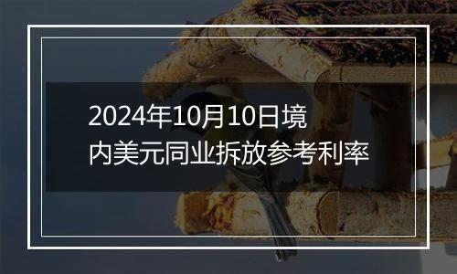 2024年10月10日境内美元同业拆放参考利率