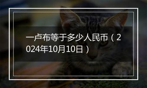 一卢布等于多少人民币（2024年10月10日）