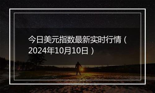 今日美元指数最新实时行情（2024年10月10日）