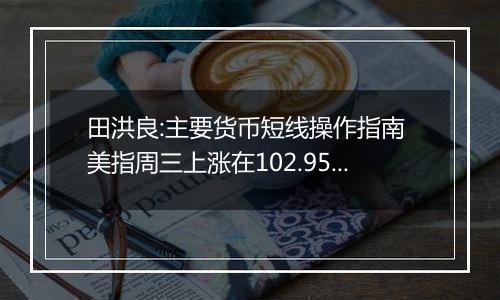 田洪良:主要货币短线操作指南 美指周三上涨在102.95之下遇阻