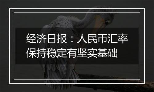 经济日报：人民币汇率保持稳定有坚实基础