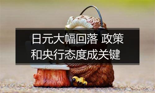 日元大幅回落 政策和央行态度成关键