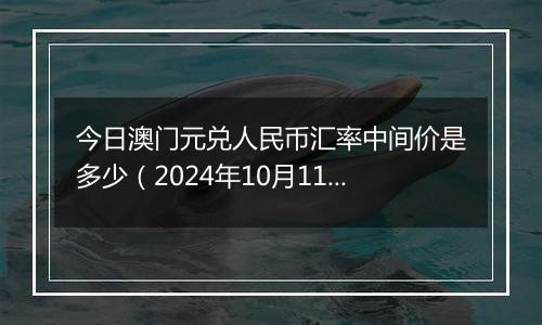 今日澳门元兑人民币汇率中间价是多少（2024年10月11日）