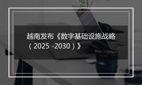 越南发布《数字基础设施战略（2025 -2030）》