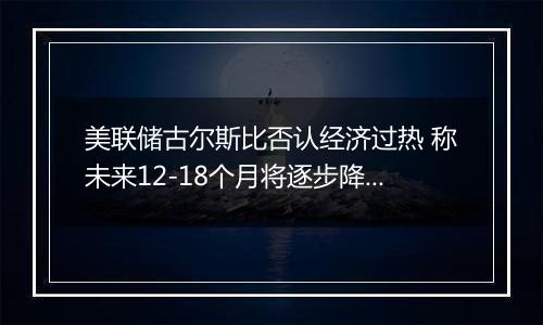 美联储古尔斯比否认经济过热 称未来12-18个月将逐步降息