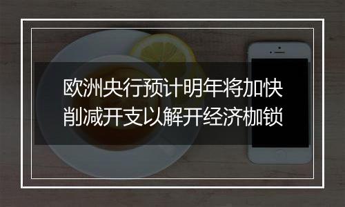 欧洲央行预计明年将加快削减开支以解开经济枷锁