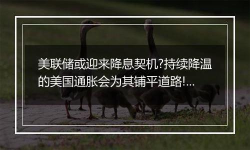 美联储或迎来降息契机?持续降温的美国通胀会为其铺平道路!黄金TD尚未触及550