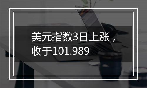 美元指数3日上涨，收于101.989